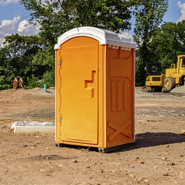 how often are the portable restrooms cleaned and serviced during a rental period in Powhatan County Virginia